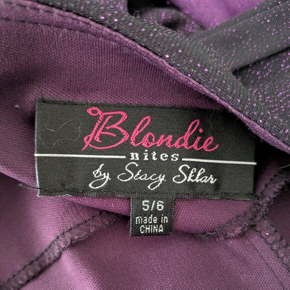 Vintage Nites Prom Dress Maxi Gown 6 Purple Y2K Fairy Goth Ombre Whimsigoth Bow - Picture 10 of 13